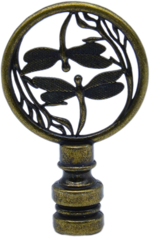 HAJXZH 1 PCS Lamp Finials Decorative Double Dragonfly Lampshade Top Harp Top for