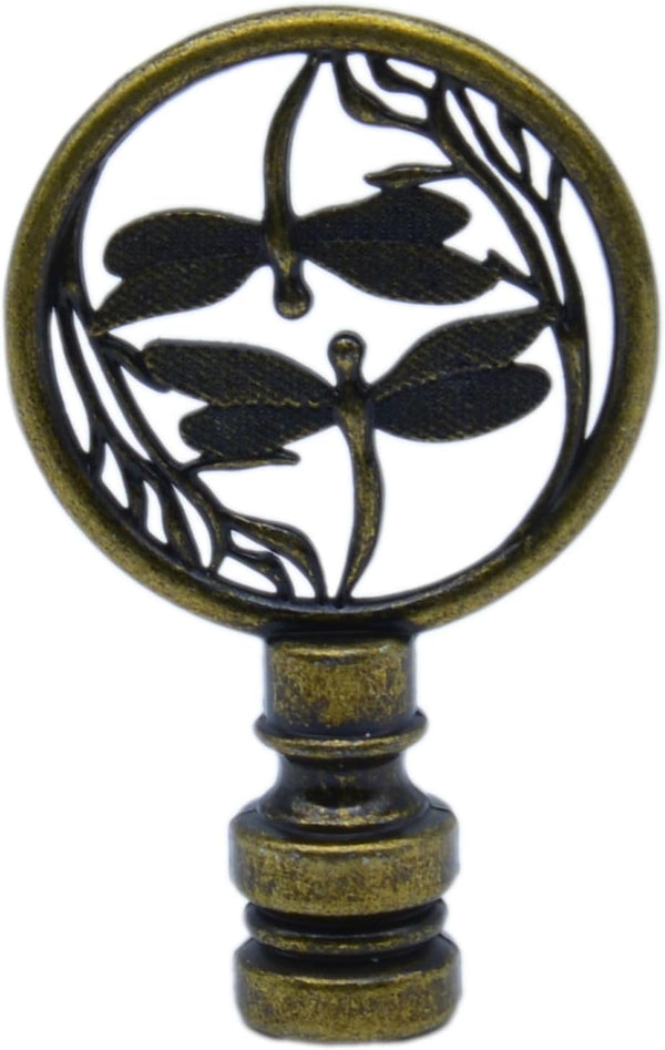 HAJXZH 1 PCS Lamp Finials Decorative Double Dragonfly Lampshade Top Harp Top for