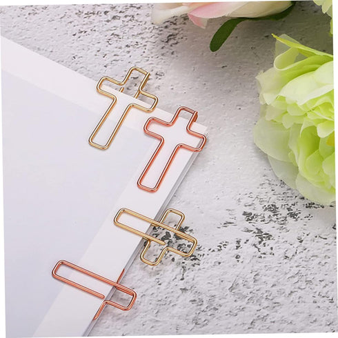 NUOBESTY 10pcs Cross Clip Letter Paper Clips, Large Paper Clips for Church, Office, Cartoon Big Paper Clip