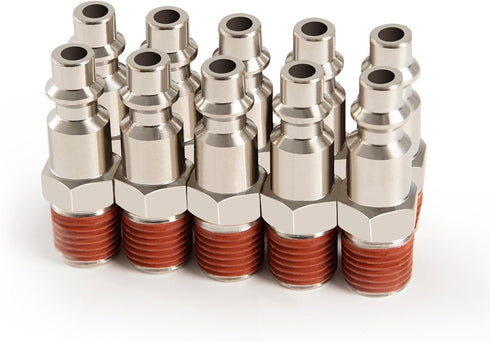 Industrial Air Plug, 1/4" Body Size, 3/8" NPT Male Pneumatic Plugs, 10-PACK Air Compressor Accessories Fittings