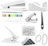 White Desk Accessories Kit, Large Stapler and Tape Dispenser Set, Gift for Students, Women, Coworkers, Boss Lady
