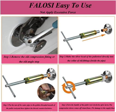 Compression Sleeve Puller Tool, Remove Nut & Ferrule of Pipe 03943- Sleeve Remover for 1/2-Inch Compression Fittings