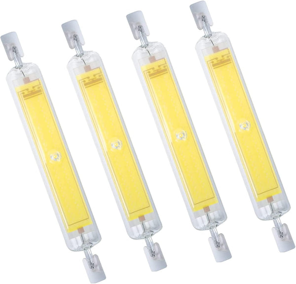 15W R7S LED Bulbs 4 Pack, 118mm 150W Halogen Equivalent, J-Type 120V Dimmable T3 R7s Base Double Ended Flood Light