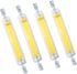 15W R7S LED Bulbs 4 Pack, 118mm 150W Halogen Equivalent, J-Type 120V Dimmable T3 R7s Base Double Ended Flood Light