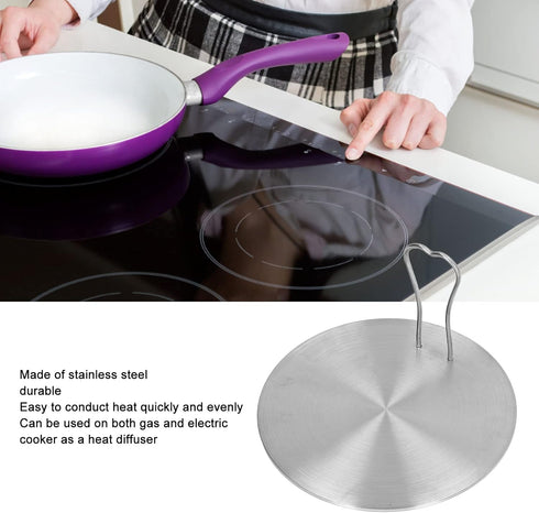 (6.9in) Tyenaza Cookware Induction Adapter Plate, Stainless Steel Heat Diffuser for Electric and Gas Stove Elevate Your