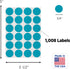 ChromaLabel 0.75 Inch Round Label Stickers, Removable Color Code Dot, 1008 Pack, Teal