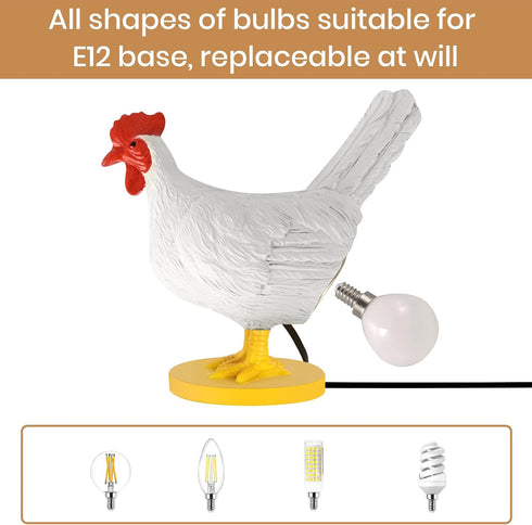 Bulb, 3D Chicken Egg Lamp, Funny Chicken Butt Night Light with Egg, Lifelike Rooster Lamp with Chicken Lights