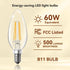 Bulbs Dimmable, 60W Bulbs, E12 4.5W 5000K B11 6 Pack TJOY LED Candelabra Equivalent Chandelier Light Small Base