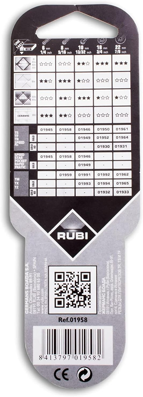 Rubi 8mm Tungsten Carbide Scoring Wheel for TS/TF/TR-1958