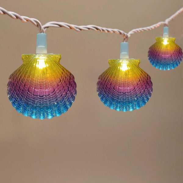 Beach Seashell String Lights, 8.3FT Ocean Themed 10 LED Warm White Fairy Lights for Patio Garden Wedding Decor