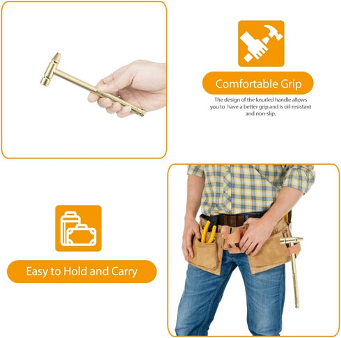 LANDIBO 6-in-1 Hammer Hammer Micro Mini Multifunctional Anti-Corrosion and Anti-Rust Copper and Screwdriver Hand Tool