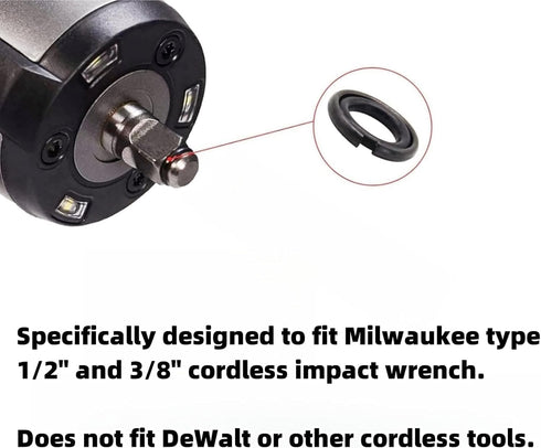 (8+8 Sets) 1/2 & 3/8" Impact Retaining Ring Clip with O-Ring for Milwaukee Electric Pneumatic Wrench