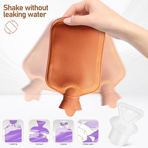 2pcs VOSAREA Hot Water Bottle Stoppers Leakproof Hot Water Bottle Caps Rubber Stopper Plugs for Travel and Camping