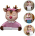 KALLORY Cartoon Deer Toilet Paper Holder Wall Mounted Roll Paper Rack Bathroom Accessory Cute Tissue Shelf Tool-Free
