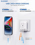 ELEGRP US to Europe Travel Plug Adapter, 2 USB-A & 2 USB-C Ports, Type C Adapters for Spain, Italy, France, 1 Pack