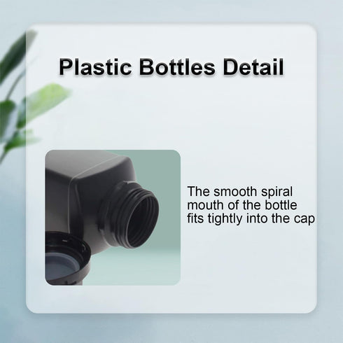 Heyiarbeit 2pcs 1000ml/34oz Plastic Lab Chemical Reagent Bottle Wide Mouth with Black Cap