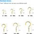 DYWISHKEY Cup Screw Hooks Kit - 136PCS in 7 Sizes, Brass Plated Screw-in Hooks for Home & Office
