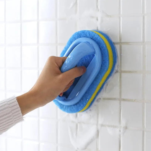 Aiokuo All Purpose Cleaning Brush for Bathroom, Kitchen, Bathtub, and Shower Heavy Duty Scrubbing Brush with Ergonomic