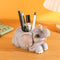 Elephant Pen Pencil Holder, Cute Desk Organizer Animal Ornament, Makeup Brush Holder for Home Office