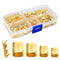 KeeYees 500 Pcs U Shape Copper Ring Terminals Crimp Kit, Non-Insulated Assortment for Electric Connections