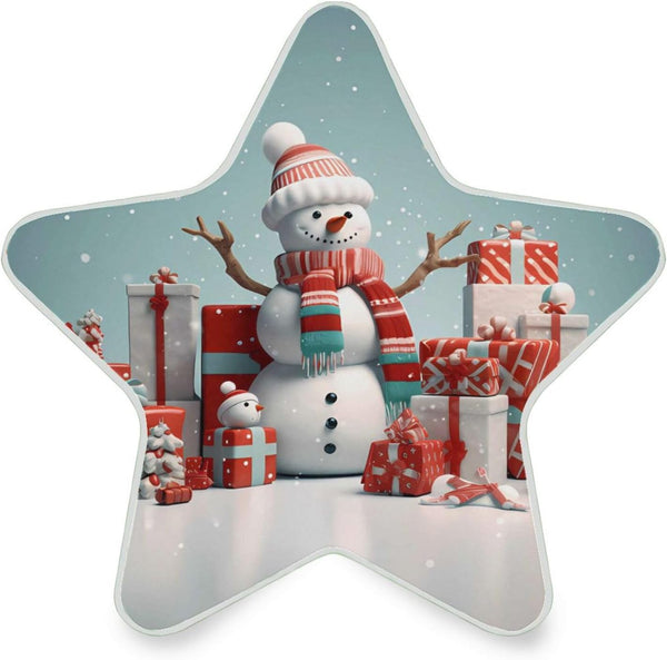 ALAZA 3D Snowman Merry Christmas Star Shaped LED Night Light Dusk to
