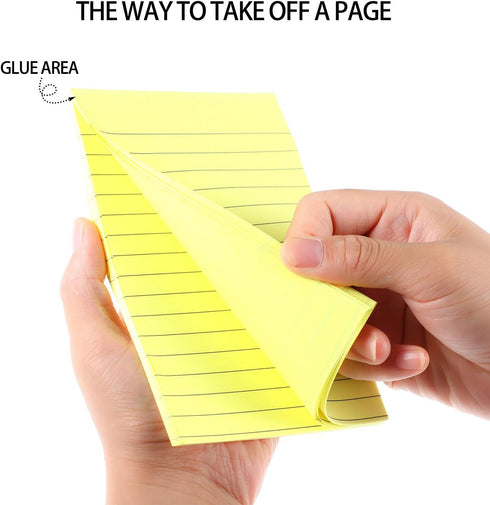 Outus 36 Pack Lined Sticky Notes, 4 x 6 Inch Colorful Pads, 1200 Sheets, Bright Ruled Self Sticky Pads for Office
