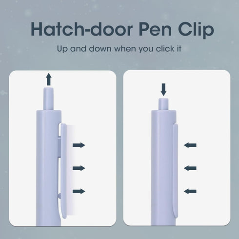 WRITECH 0.5mm Gel Pens, 8ct Silent Retractable Pens for Journaling, Drawing, and Writing, No Smear or Bleed