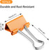 Small Binder Clips, 3/4 Inch (19mm) Binder Clips, 50 Pack Mini Binder Clips (Orange) by FUDAO FAMILY