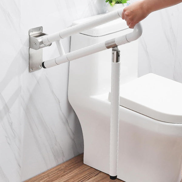 D-GROEE 24.4 Inch Foldable Toilet Grab Bar, Wall-Mounted Bathroom Safety Rail with Anti-Slip