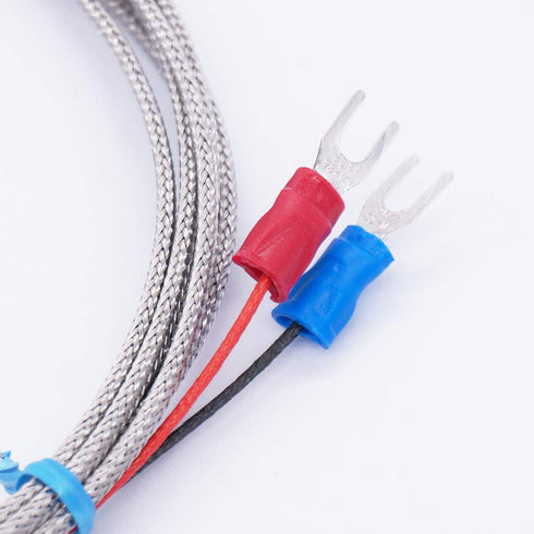 Twidec/2Pcs 1/4" Screw Probe Temperature Sensor K Type Thermocouple, 2 Meters Cable, Temperature Range: 0-600°C