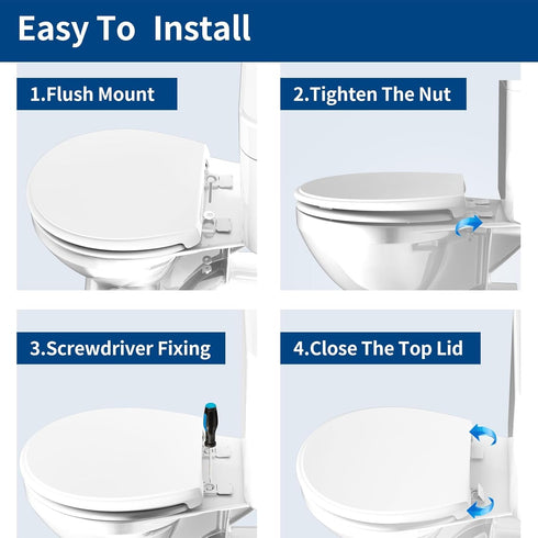 16.5 Inch, 2 Pack Round Toilet Seat Soft Close Quiet No Slam Toilet Lid, Quick Release & Easy Installation, Durable PP