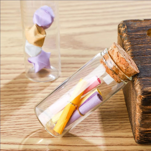 6 (22x120x17mm 1 OZ) Pcs Empty Transparent Test Tube Glass Bottle Vials With Cork Stopper, Clear Glass Bottles Jars