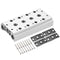 uxcell 1/4" G Thread 4 Row Aluminum Manifold Socket for 4V210 Series Pneumatic Valve Base