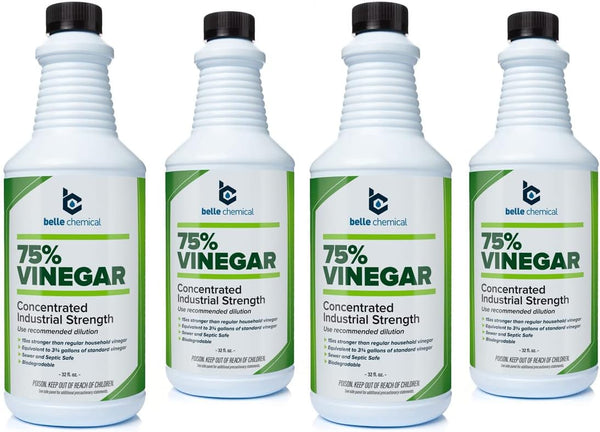 75% Pure Vinegar - Concentrated Industrial Grade (4-Quarts)