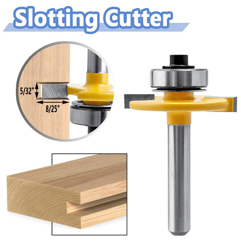 1/4 Inch 5/32 Inch Mesee Shank Biscuit Joiner Router Bit T Slot Router Bit with Bearing Guide Wood Biscuit Jointing