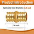 12 Pcs 3/4 inch Brass PEX Fitting, Straight/90 Degree Elbow/Tee Coupling for Water Pipes with Clamp Ring