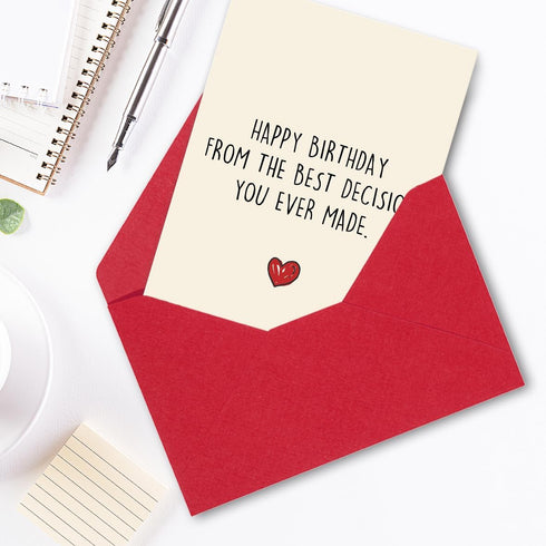 Hongshan Funny Birthday Card for Husband Wife, Humor Birthday Card Gift for Boyfriend Girlfriend, Sweet Wedding