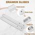 8Set 180mm uxcell Drawer Slides, - Plastic Drawer Rails with Screw, Side Mounted Grooved Guide Rail for Cabinet Bedside
