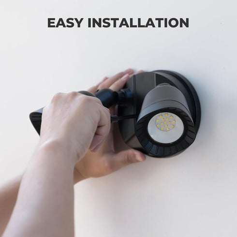 16W 1900LM, IP65 (1 Pack) LED Flood Lights Outdoor, Waterproof Dusk to Dawn Dual Head Security Lights, Exterior Wall