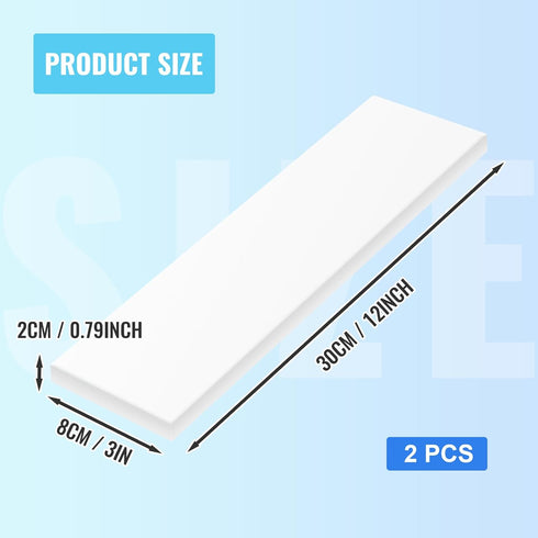 Gute HDPE Block White HDPE Plastic Sheet High Density Polyethylene Rectangular Solid Tapping Block High Density Sheet for DIY Projects Home Floor Improvement(3/4 x 3 x 12'', 2 Pcs)