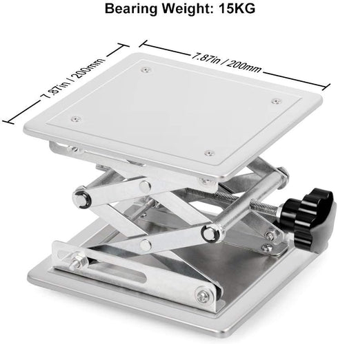 stonylab 8 inch x 8 inch Lab Scissors Jack, 200 x 200 mm Stainless Steel Laboratory Lift Stand Table, 15KG Support