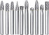 10pc Tungsten Carbide Burr Set, 1/4" Shank Double Cut Rotary Cutting Bits for Woodworking