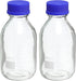 PATIKIL 500mL Reagent Media Bottle, 2Pcs Round Graduated Glass Storage Bottle with Blue Cap