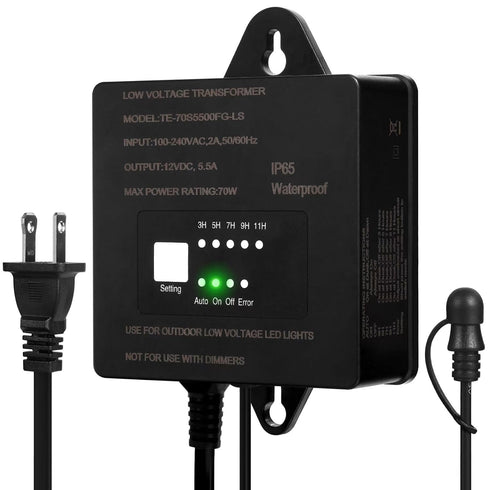 70W Low Voltage Landscape Transformer with Timer and Photocell, AC 120V to