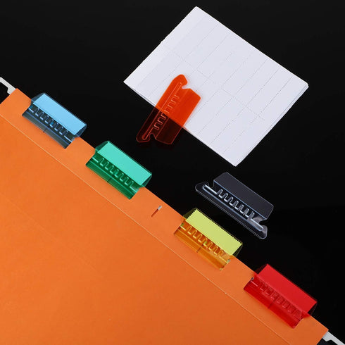 Jovitec Hanging File Tabs and Inserts | 60 Sets Plastic Tabs for Organizing Hanging Files, 2 Inch, Clear