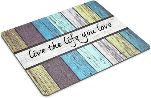 Smooffly Gaming Mouse Pad - Rectangle Non Slip Rubber Mouse Mat with Inspirational Quote - Love The Life You Live for