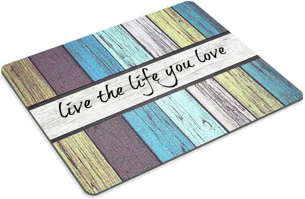Smooffly Gaming Mouse Pad - Rectangle Non Slip Rubber Mouse Mat with Inspirational Quote - Love The Life You Live for