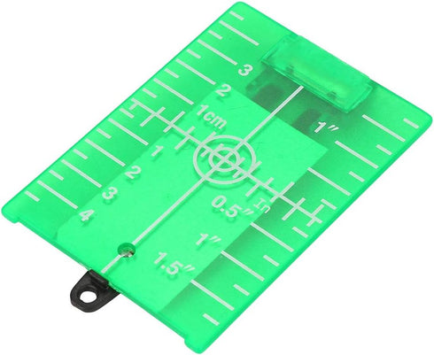 Laser Level Target Plate, Double Scale Cross Line Laser Level Meter with Foldable Magnetic Floor Target Card (Green)