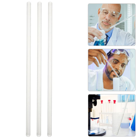 iplusmile 3pcs Lab Glassware Drain Tool, Transparent Stirring Stick, Solid Glass Mixer for Laboratory Equipment