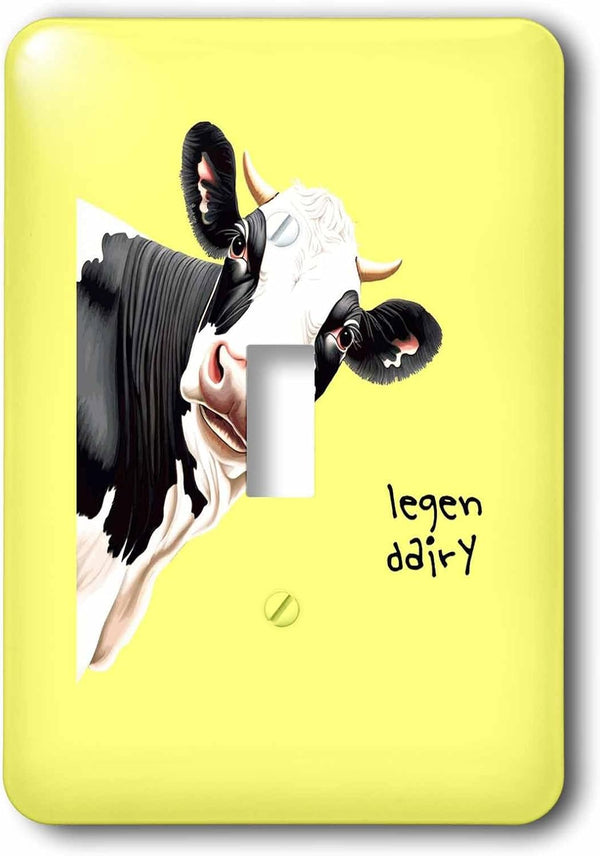 3dRose Legen Dairy Pun Cartoon Style Legendary Cow single toggle switch